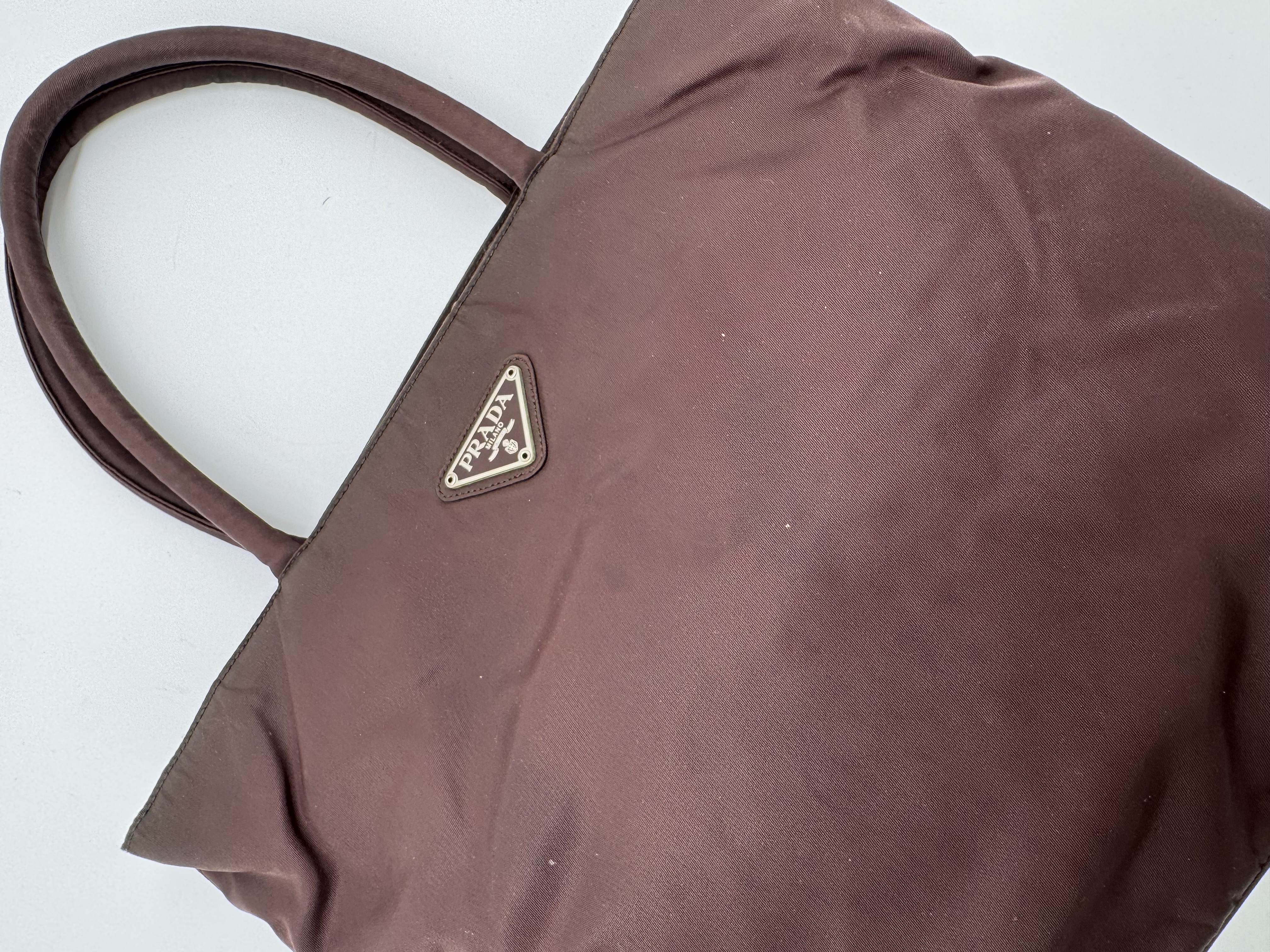 Prada Tessuto Nylon Brown Tote Bag