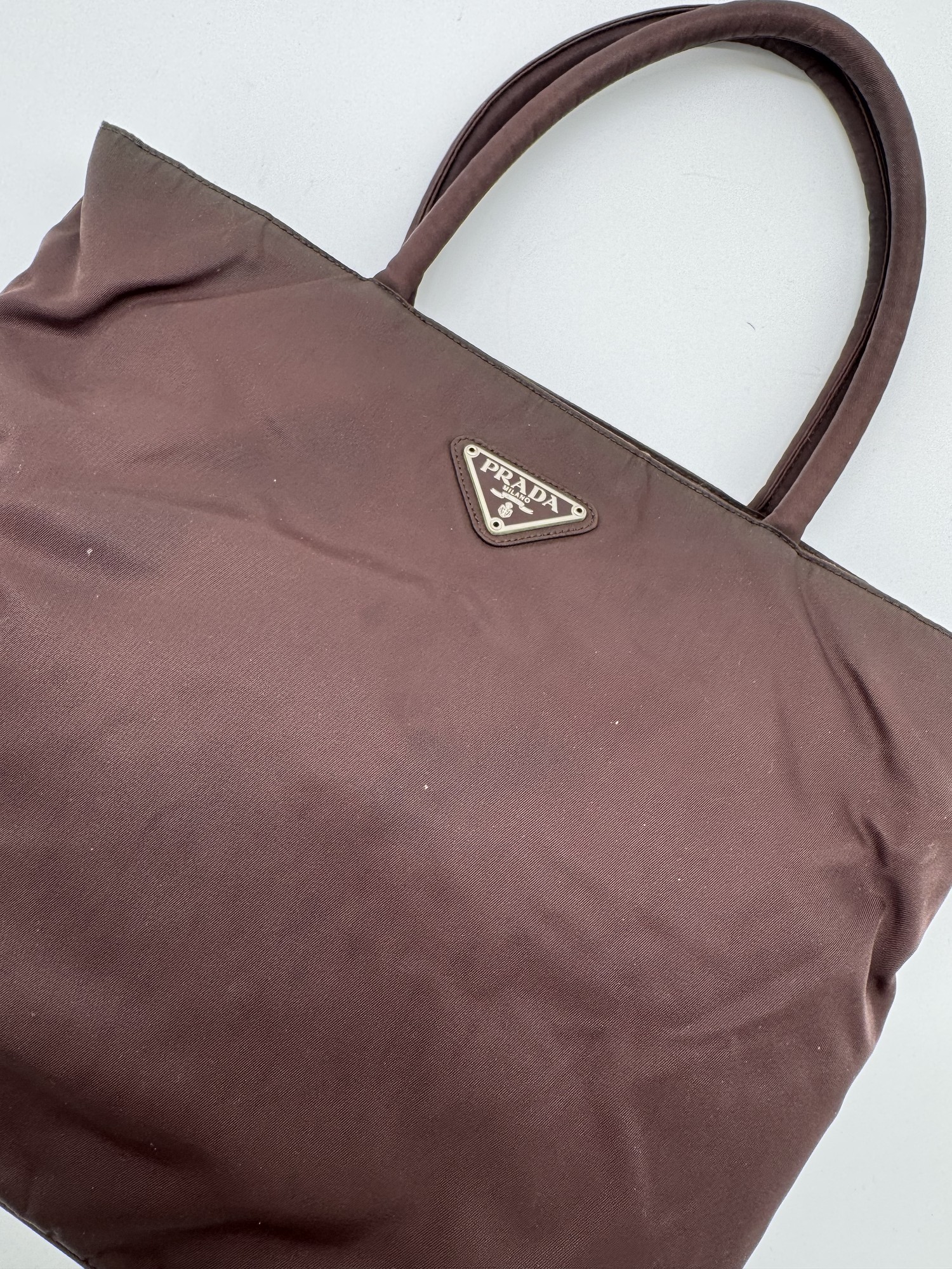 Prada Tessuto Nylon Brown Tote Bag