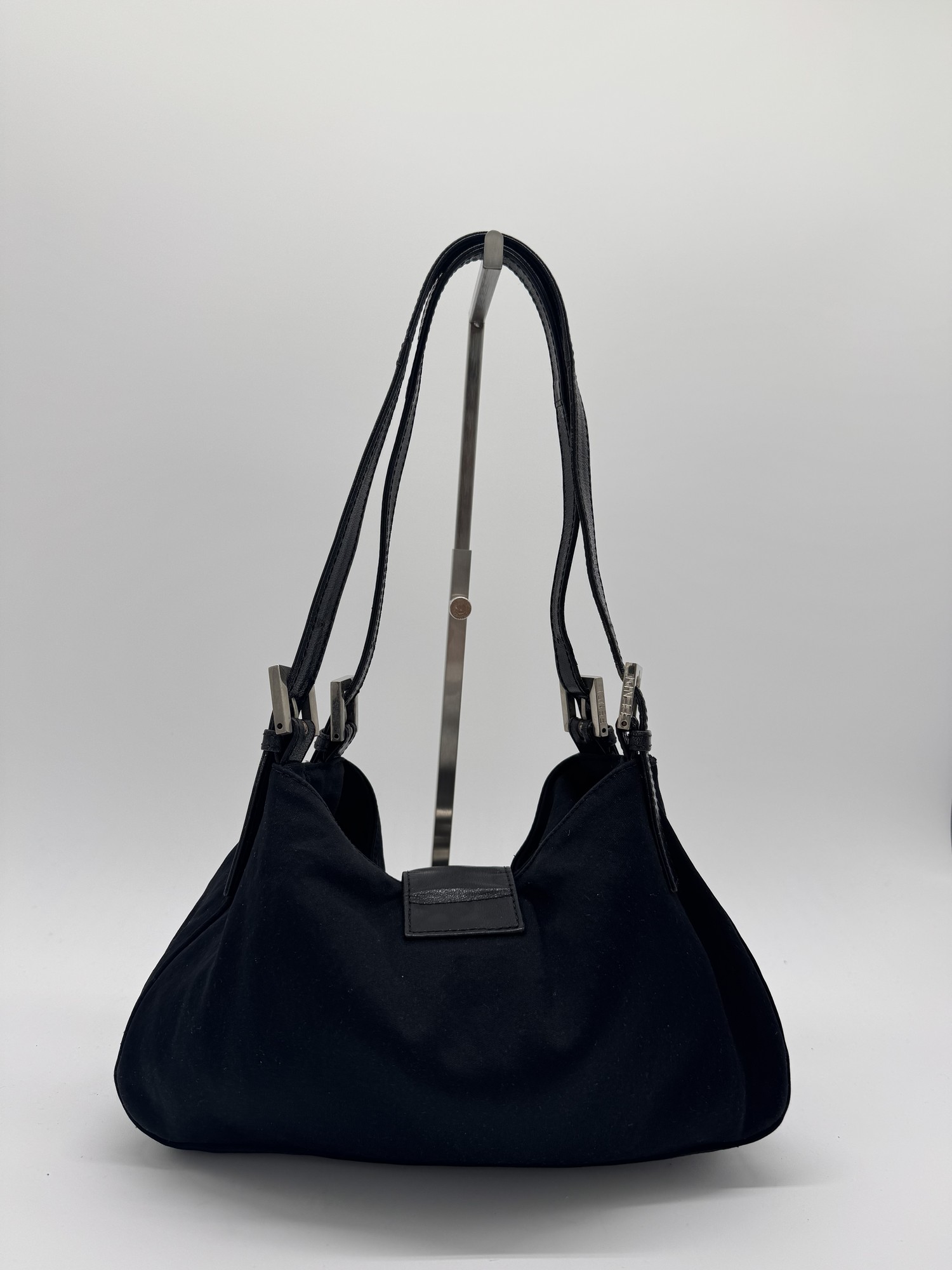 Fendi Nylon Black Baguette Shoulder Bag