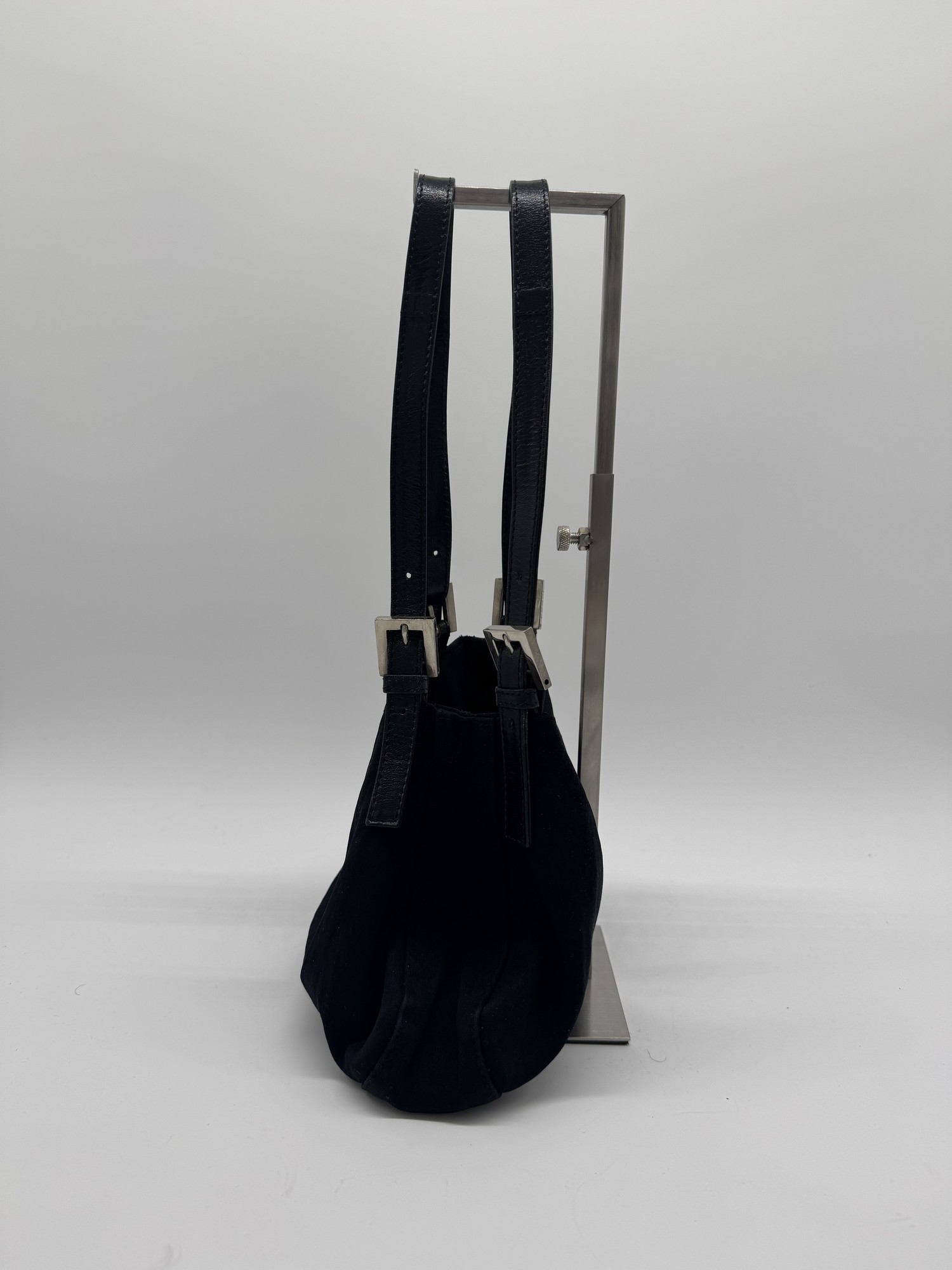 Fendi Nylon Black Baguette Shoulder Bag