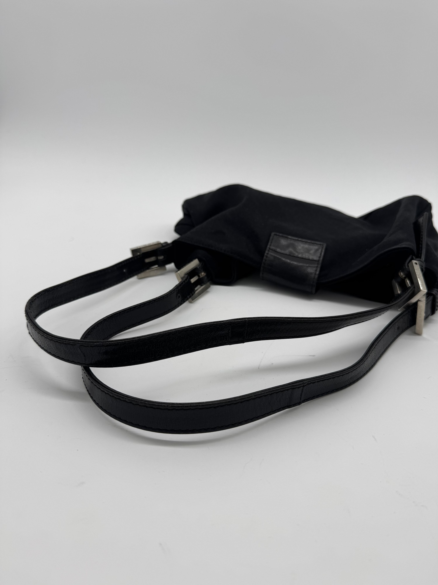 Fendi Nylon Black Baguette Shoulder Bag