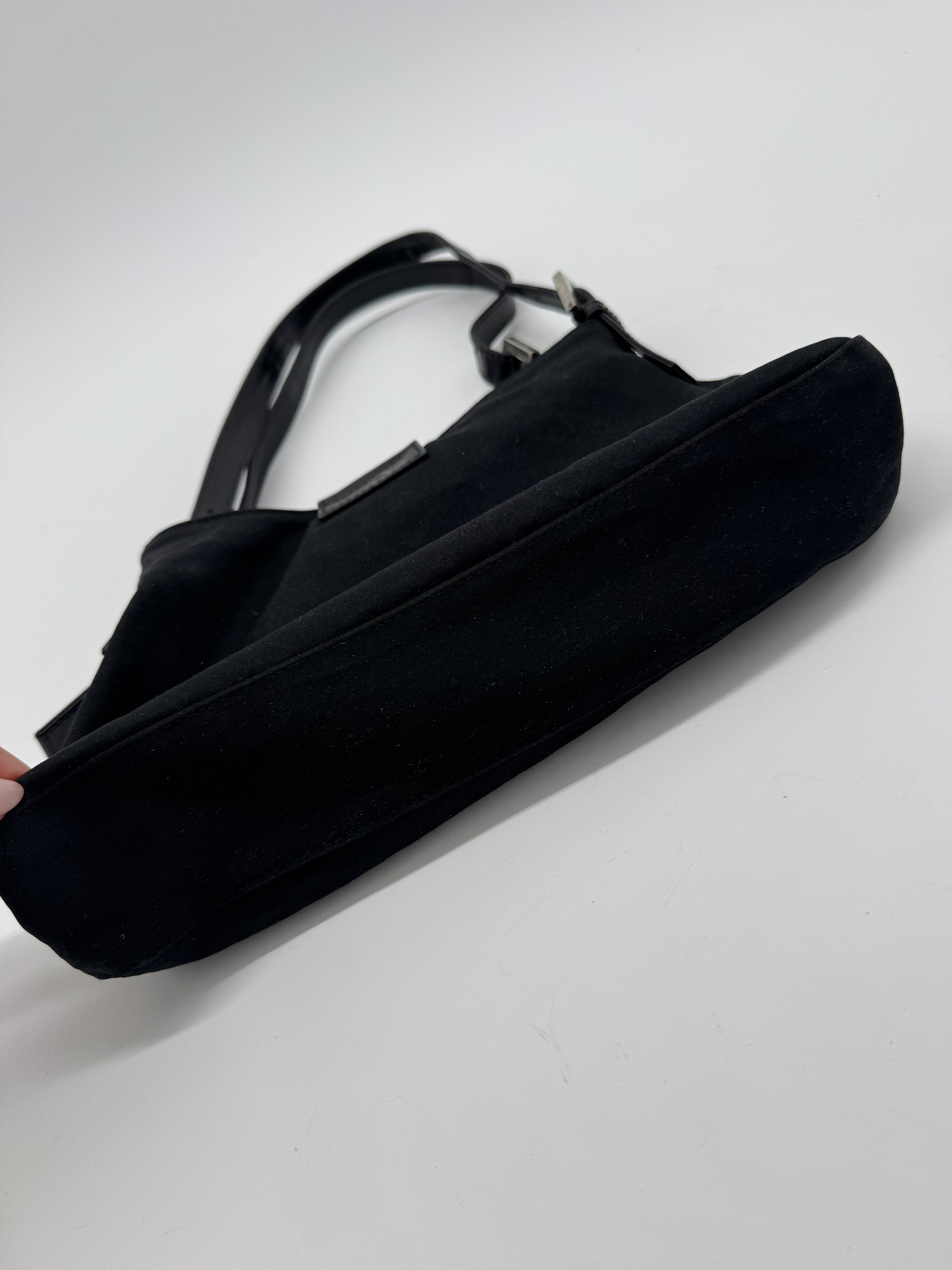 Fendi Nylon Black Baguette Shoulder Bag