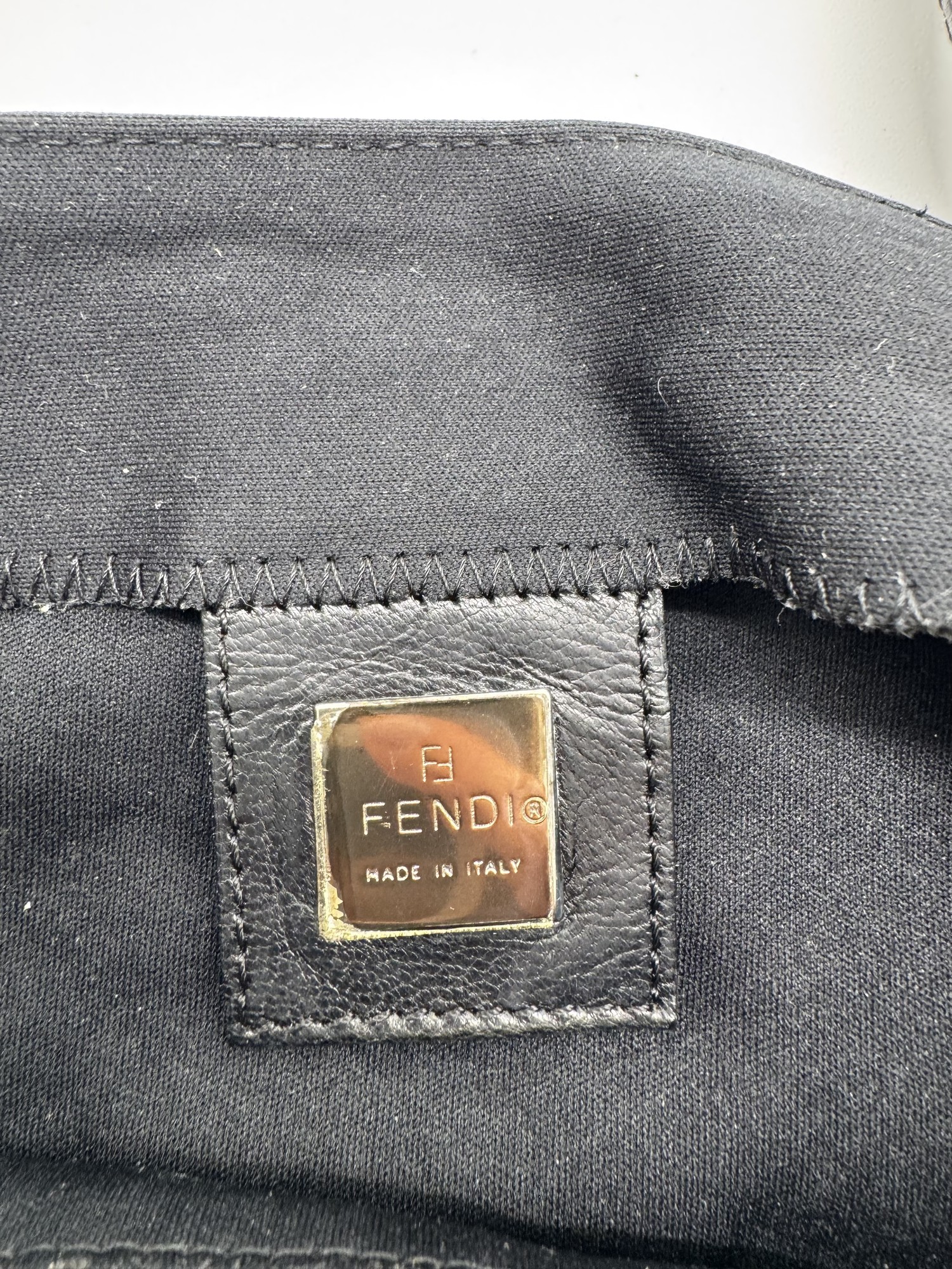 Fendi Nylon Black Baguette Shoulder Bag