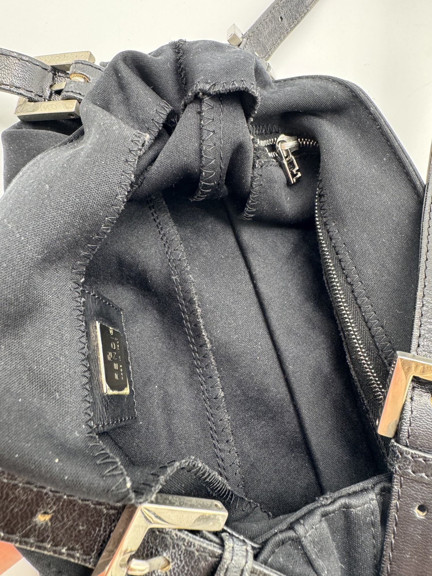Fendi Nylon Black Baguette Shoulder Bag