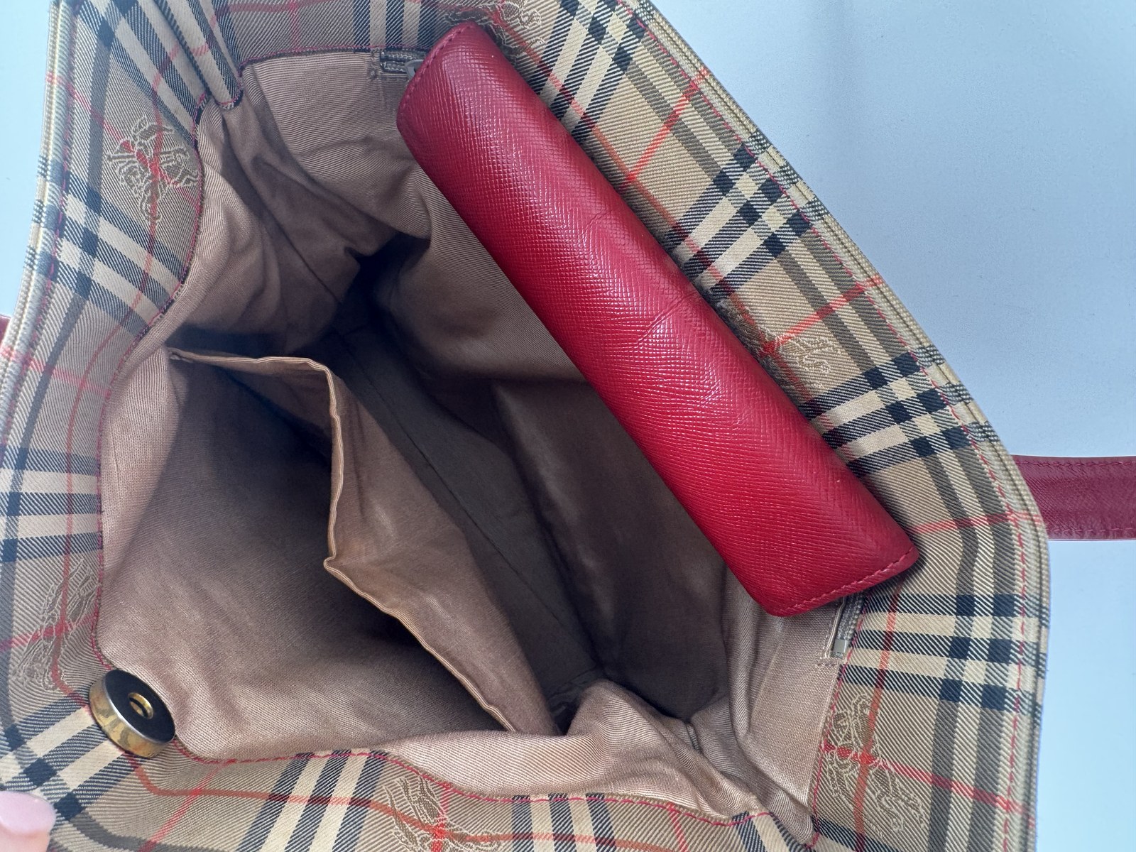 Burberry Nova Check Shoulder Tote Bag