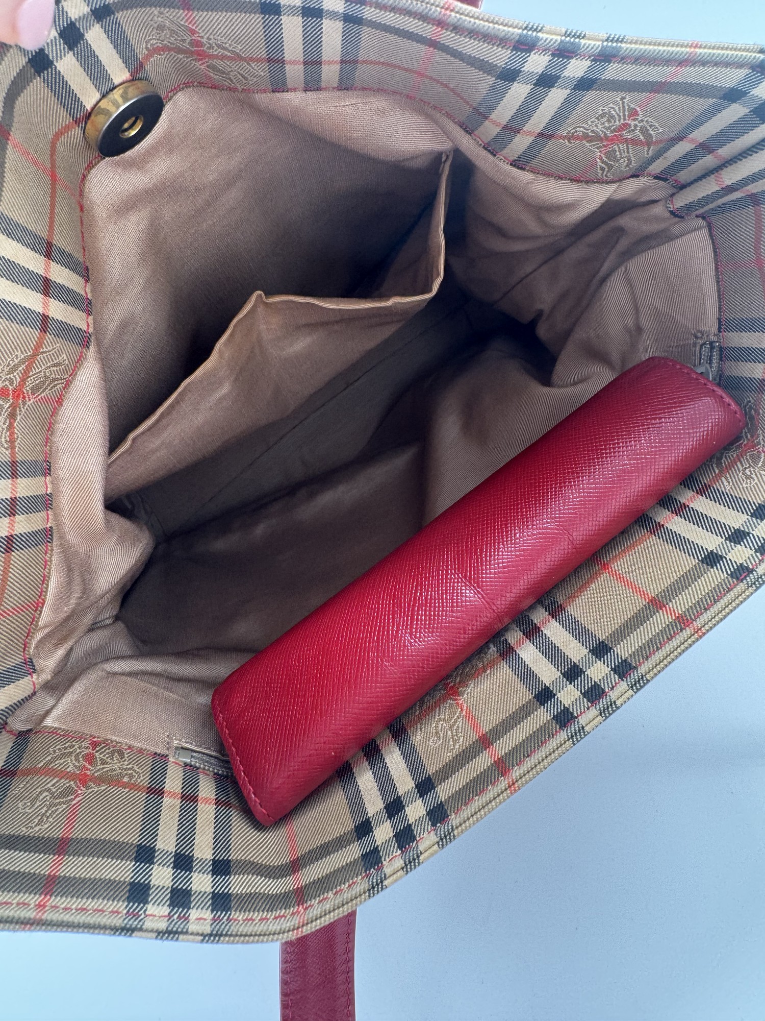 Burberry Nova Check Shoulder Tote Bag