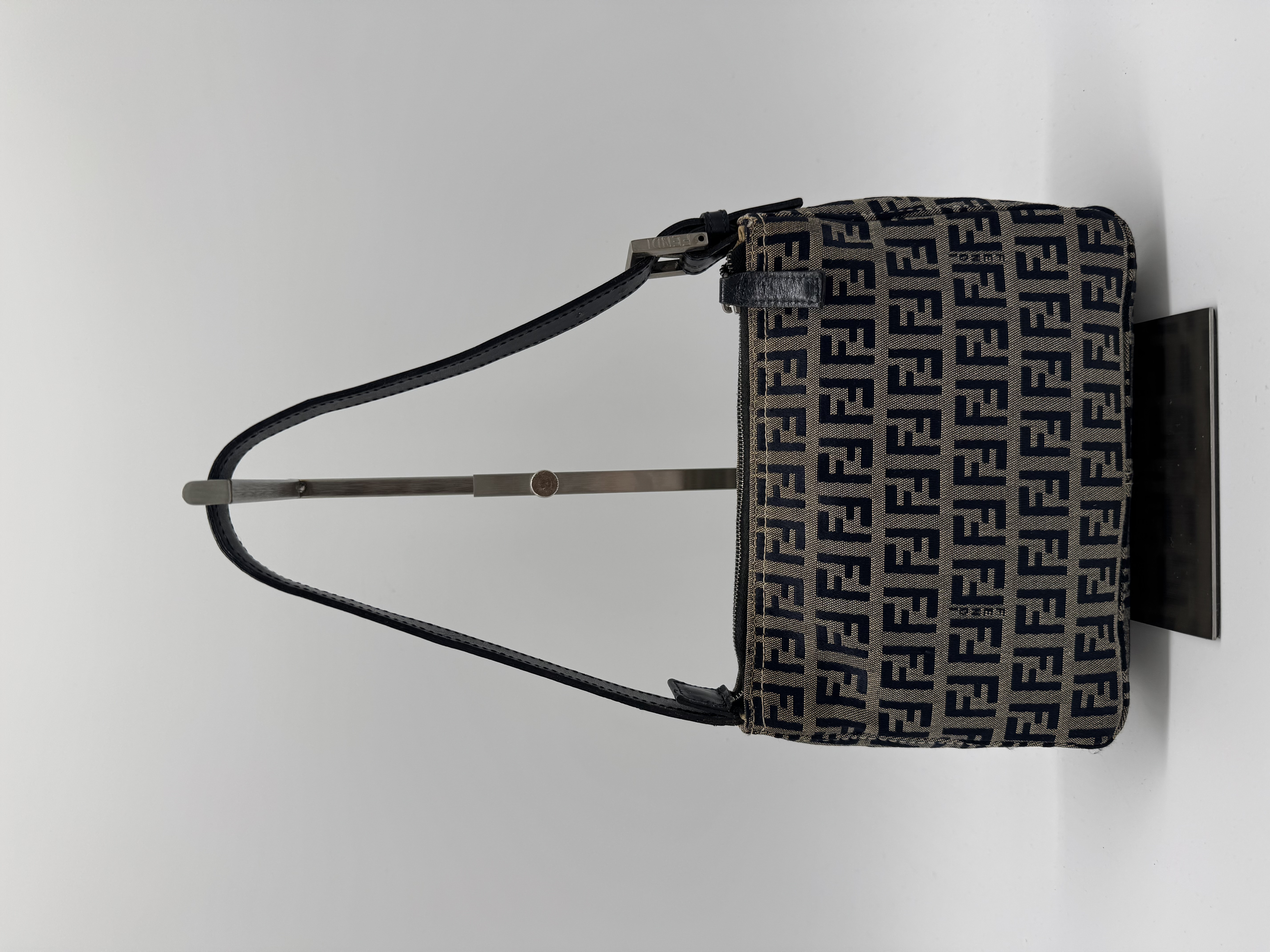 Fendi Zucca Navy Shoulder Bag