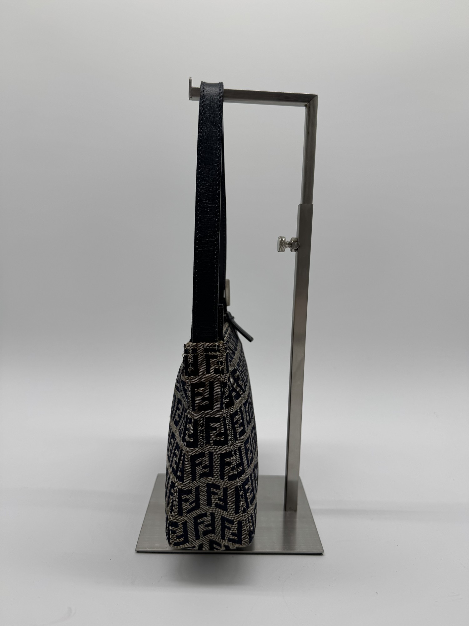 Fendi Zucca Navy Shoulder Bag