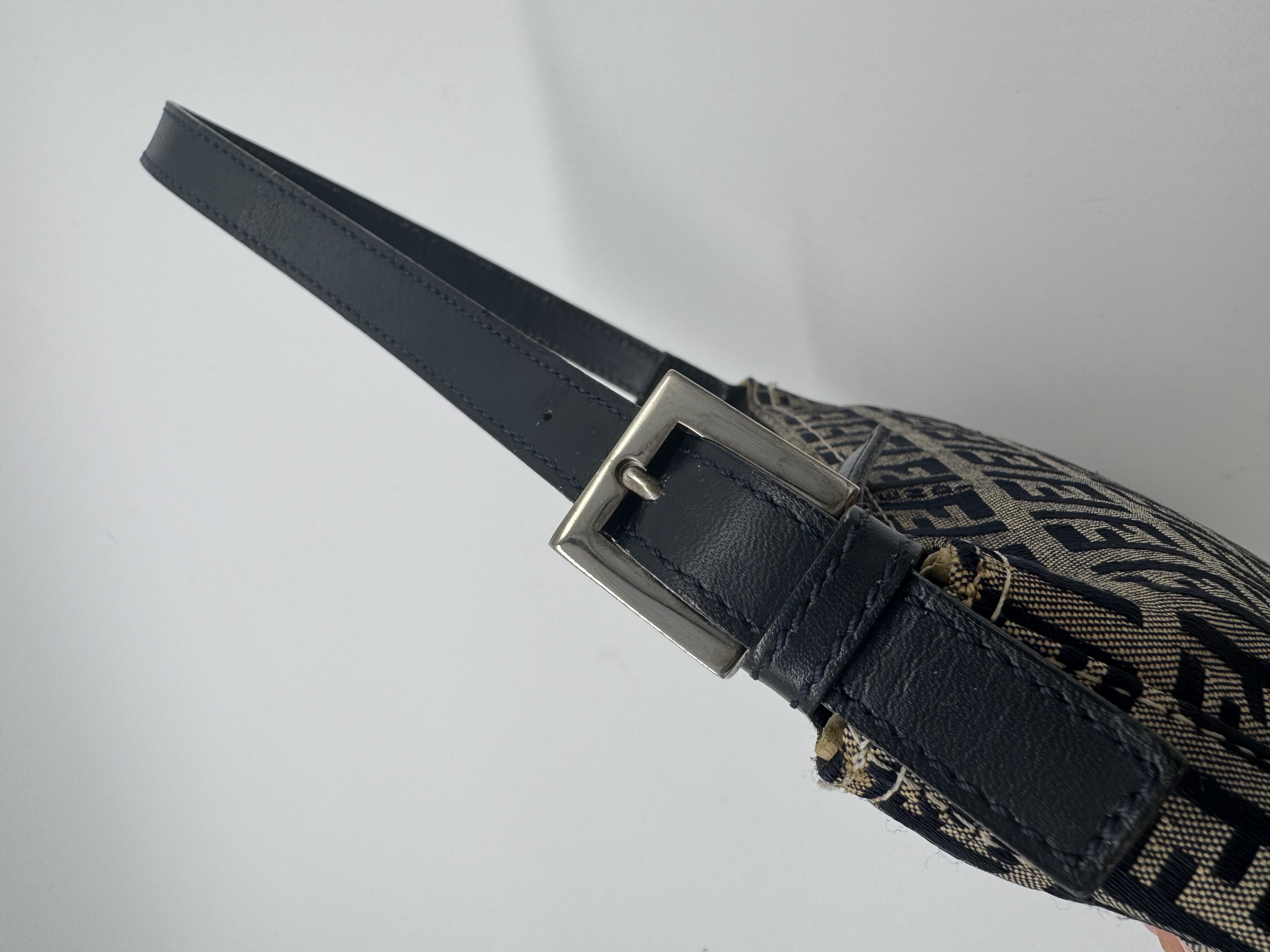 Fendi Zucca Navy Shoulder Bag