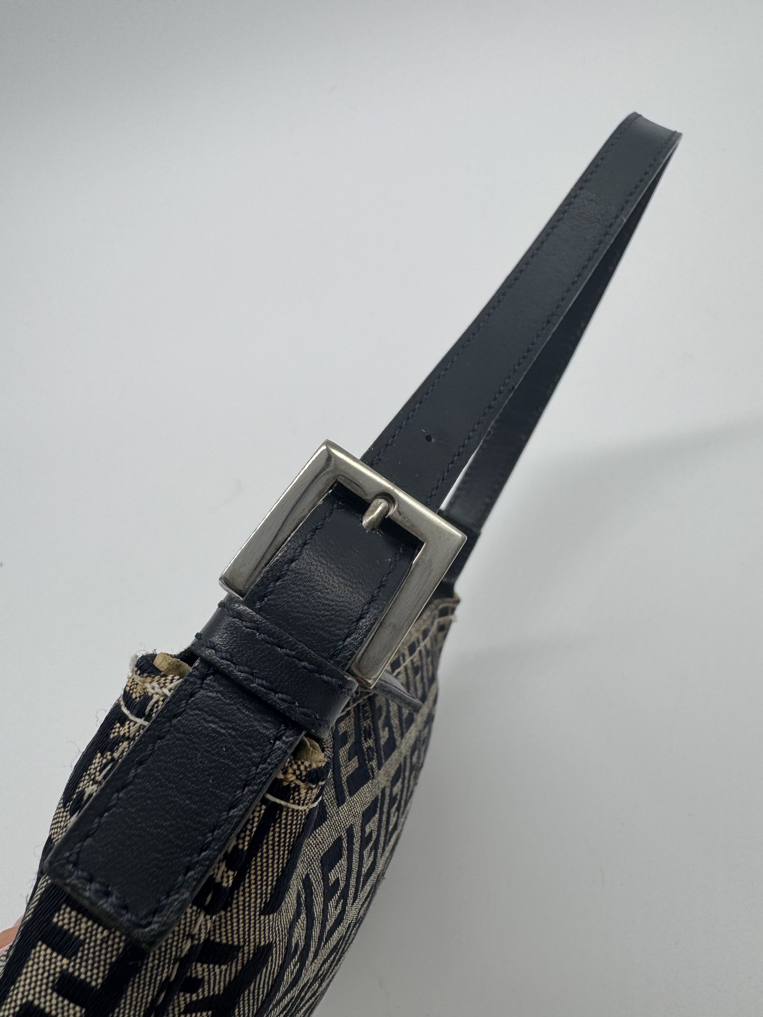 Fendi Zucca Navy Shoulder Bag