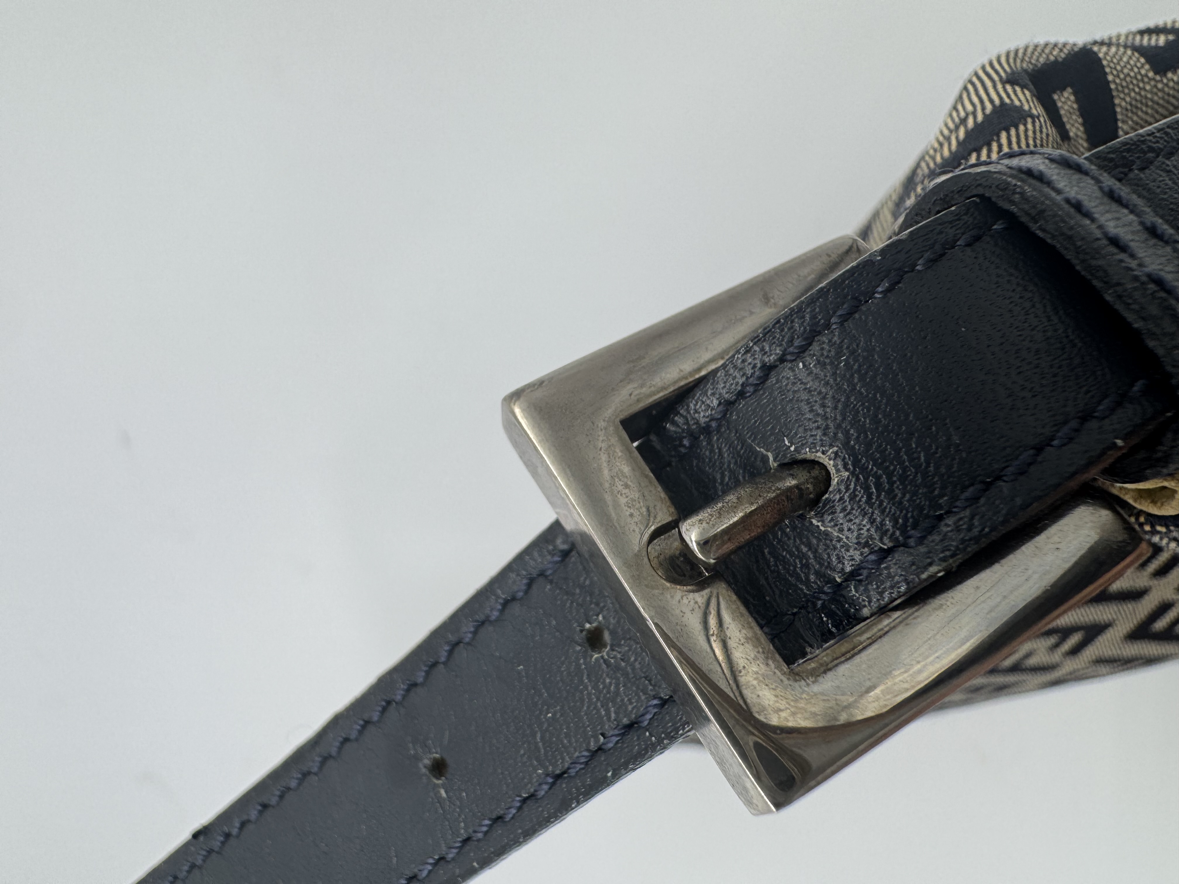 Fendi Zucca Navy Shoulder Bag