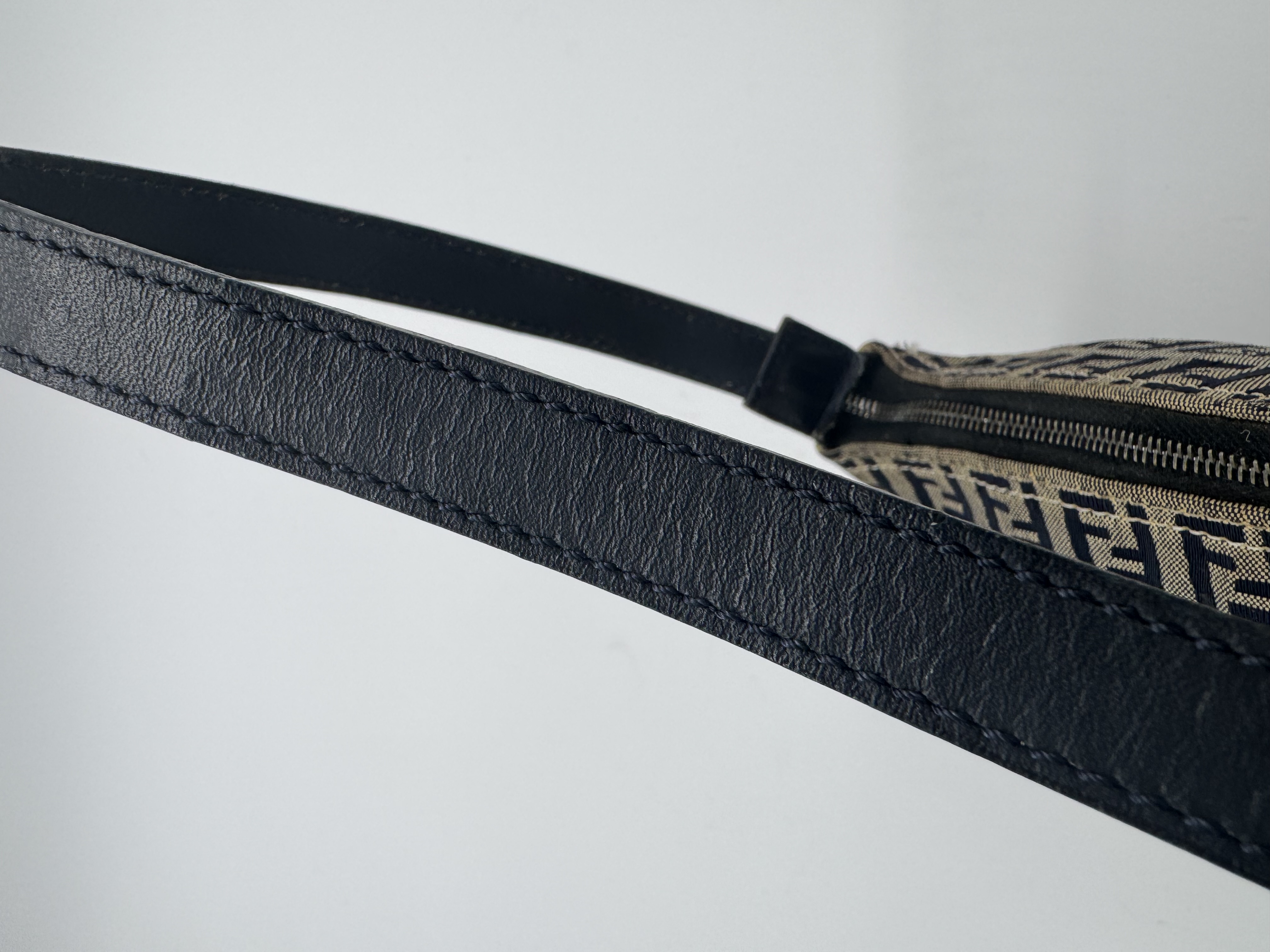 Fendi Zucca Navy Shoulder Bag
