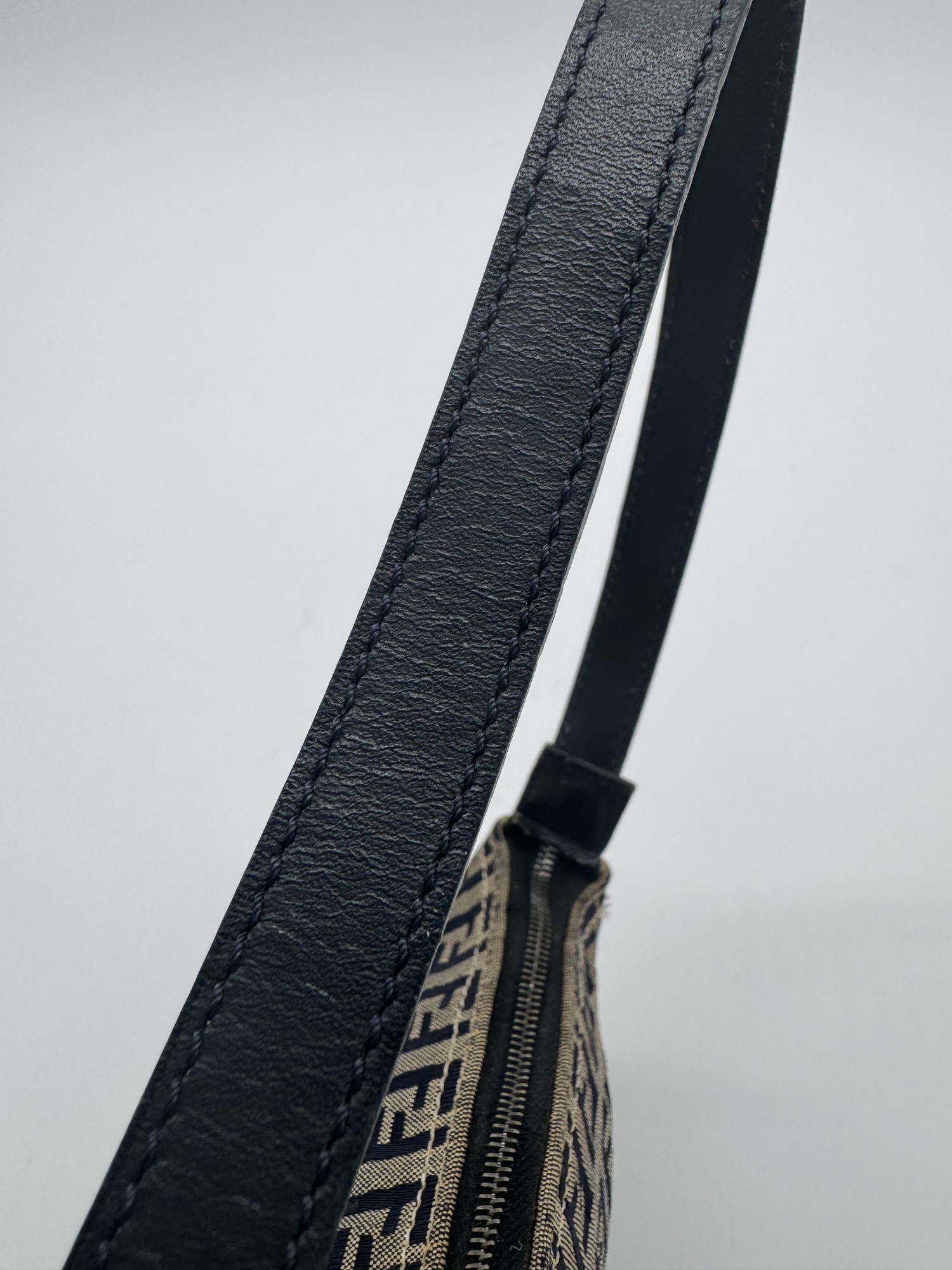 Fendi Zucca Navy Shoulder Bag
