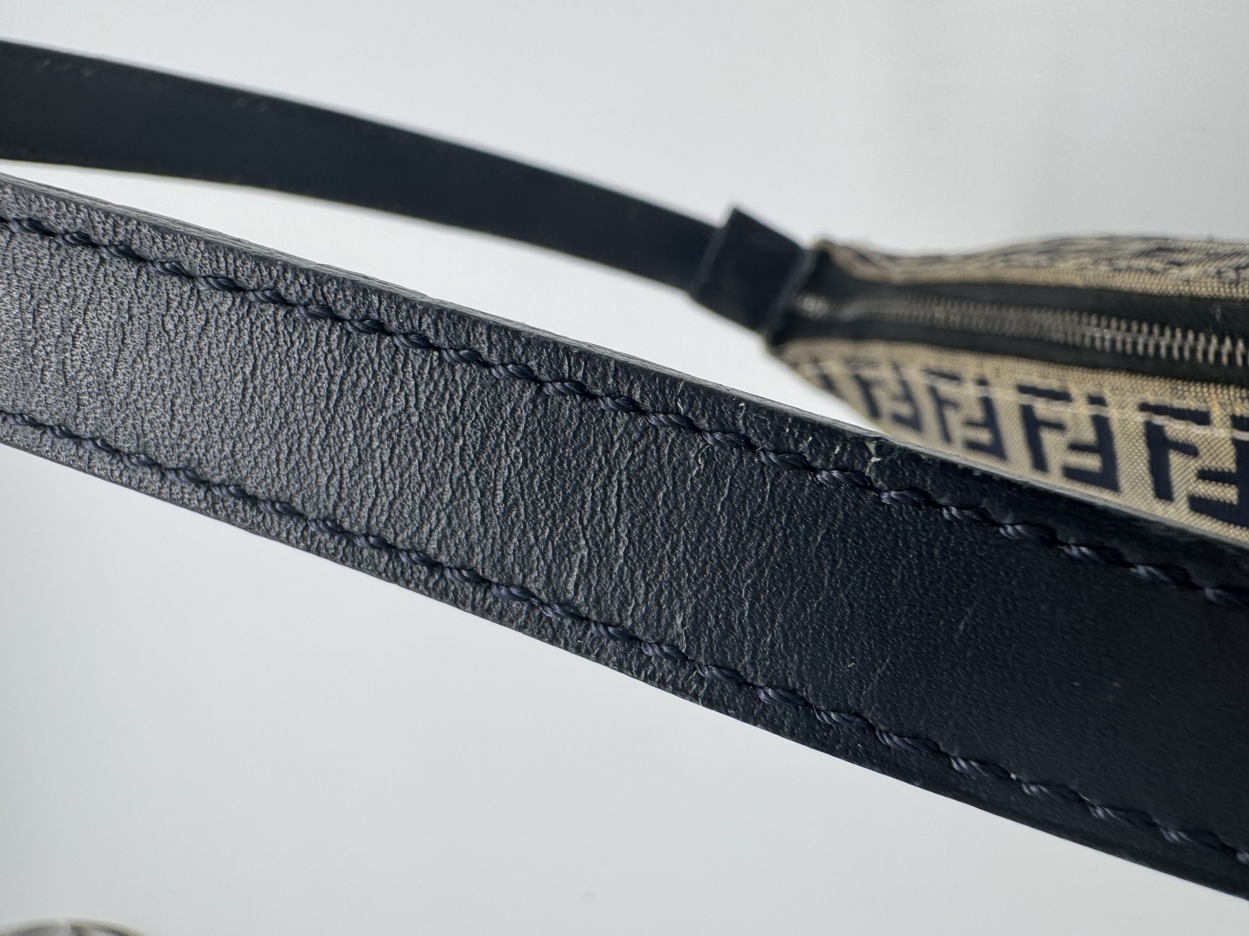 Fendi Zucca Navy Shoulder Bag