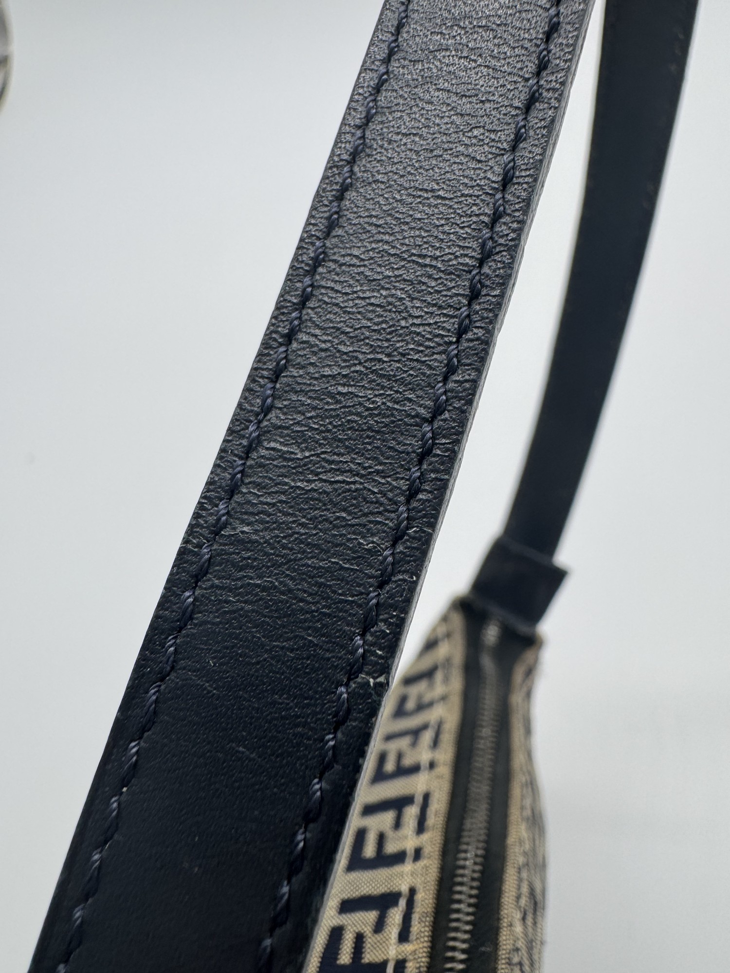 Fendi Zucca Navy Shoulder Bag