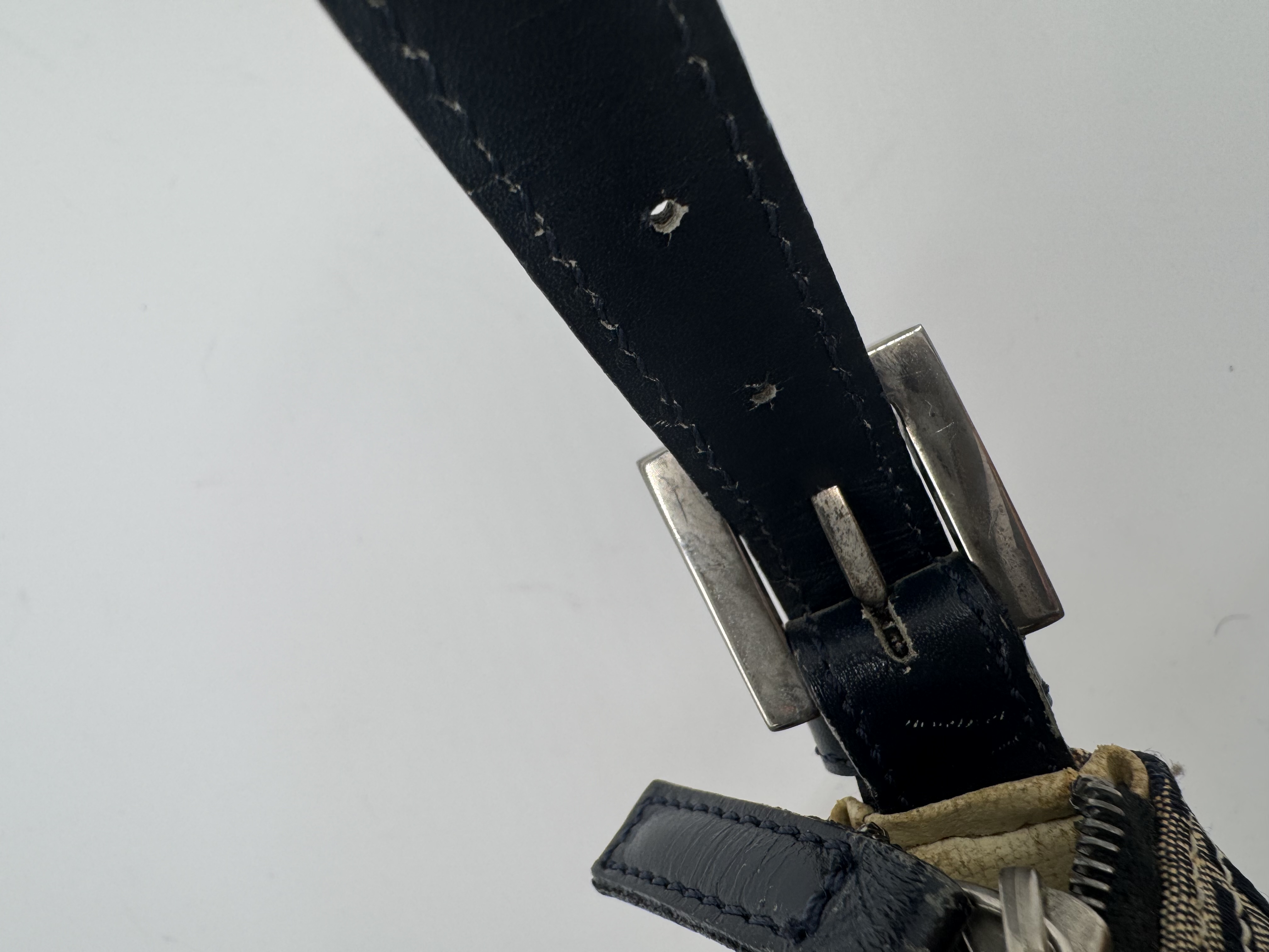 Fendi Zucca Navy Shoulder Bag