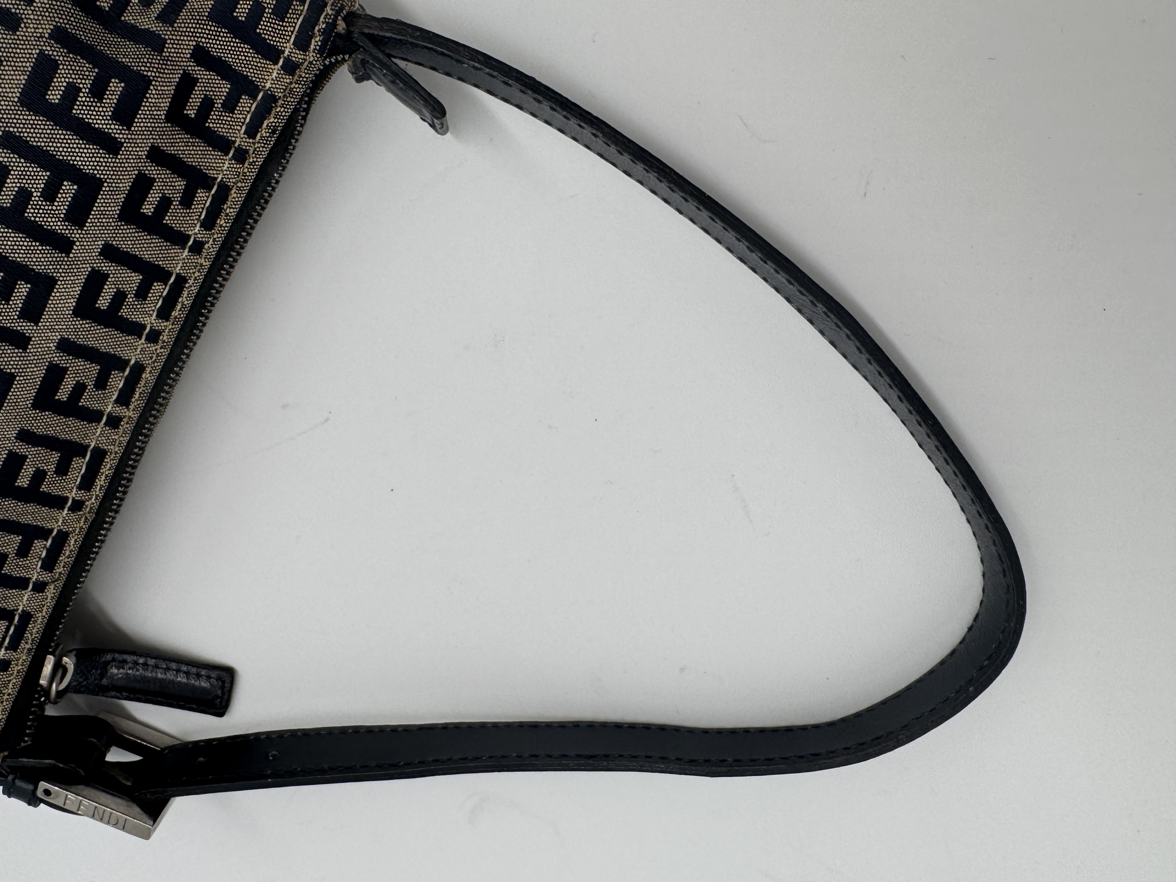 Fendi Zucca Navy Shoulder Bag