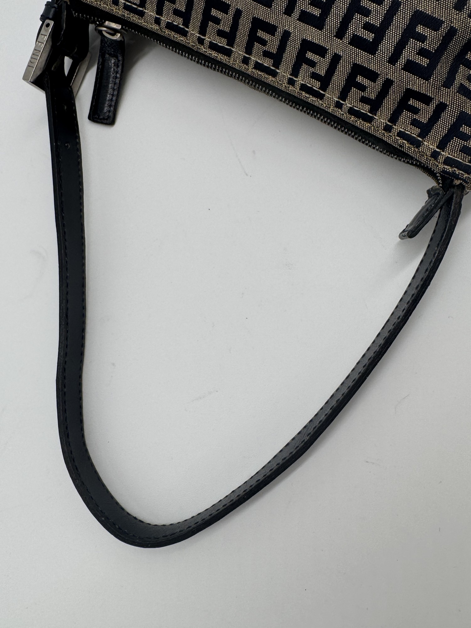 Fendi Zucca Navy Shoulder Bag