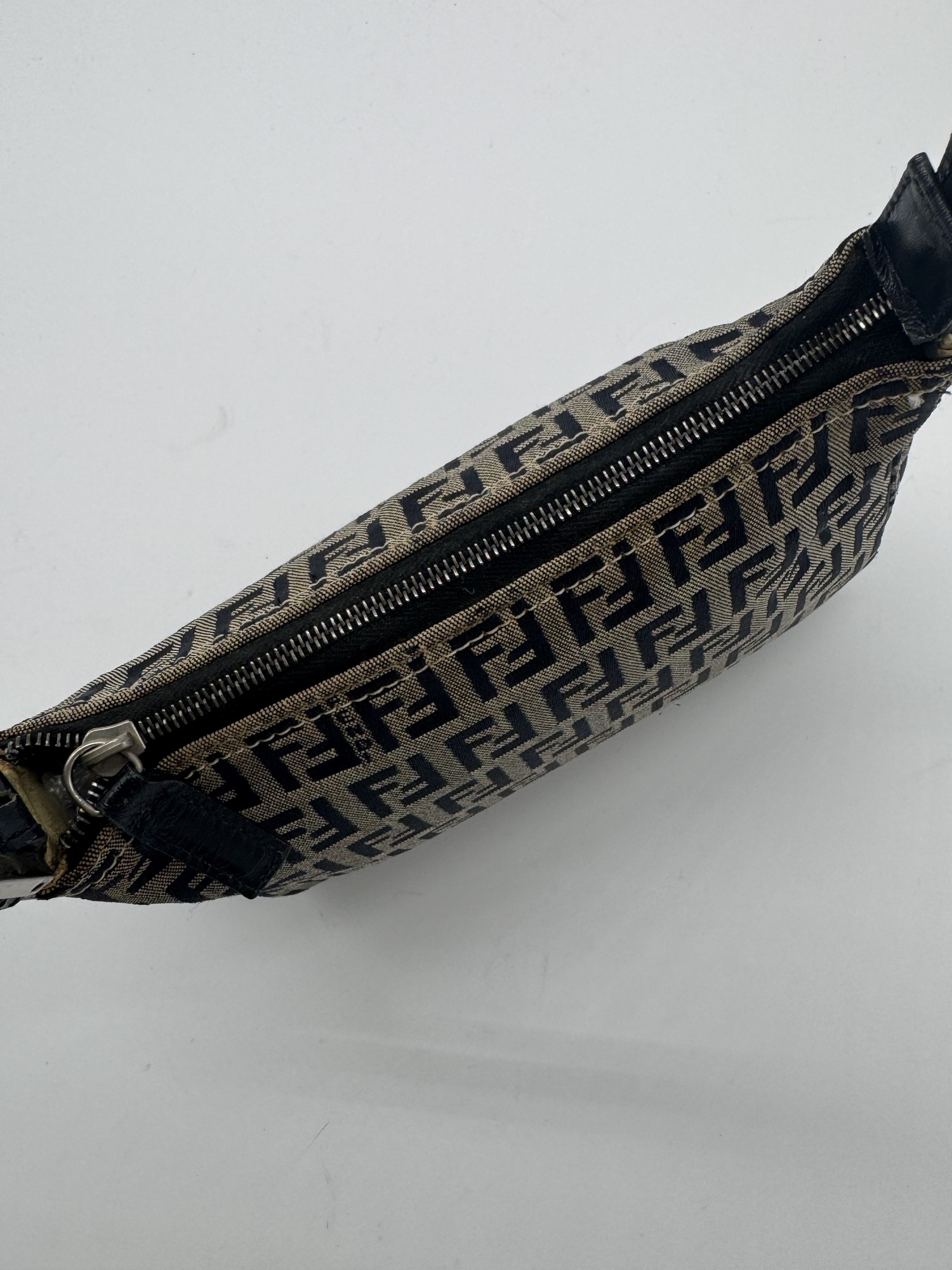 Fendi Zucca Navy Shoulder Bag