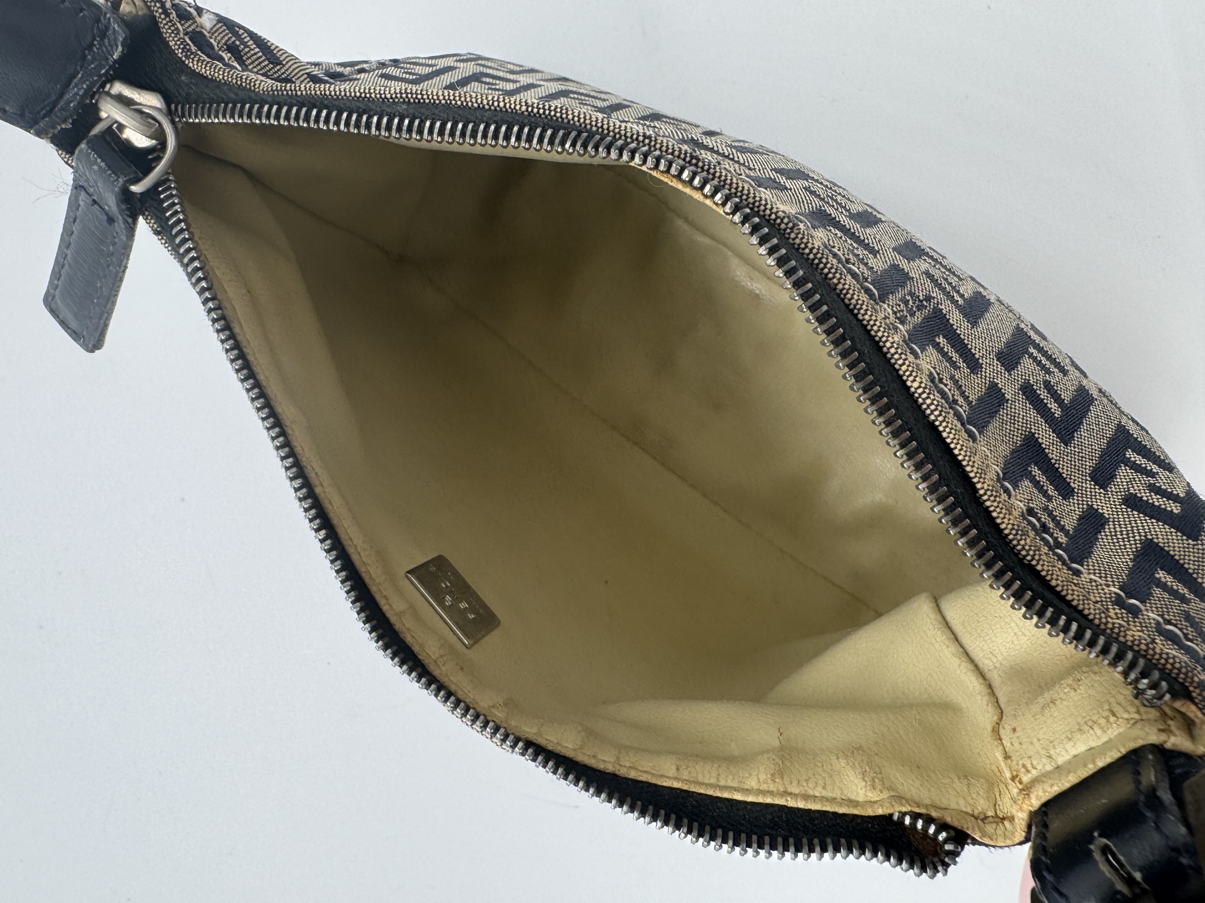 Fendi Zucca Navy Shoulder Bag