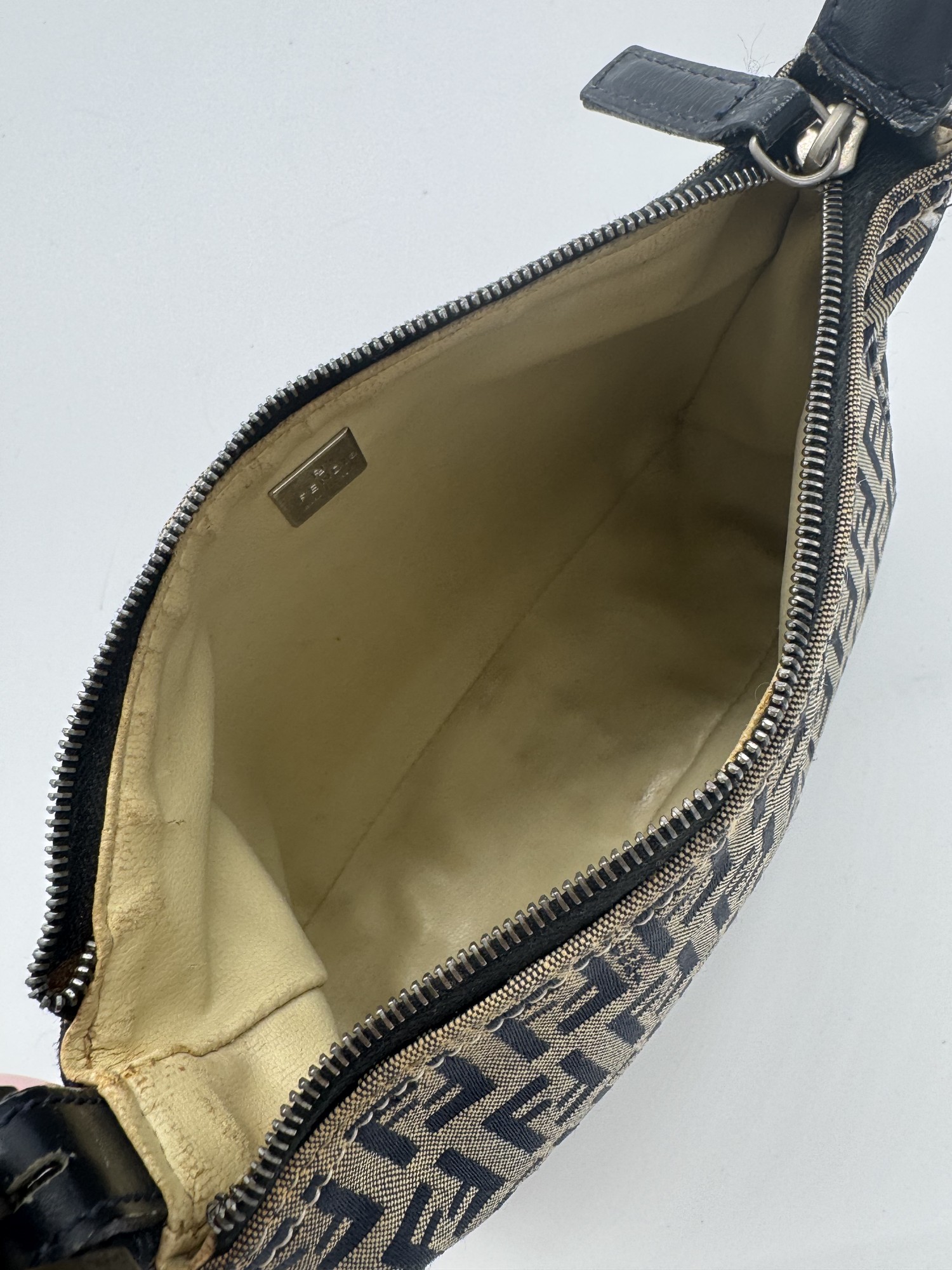 Fendi Zucca Navy Shoulder Bag