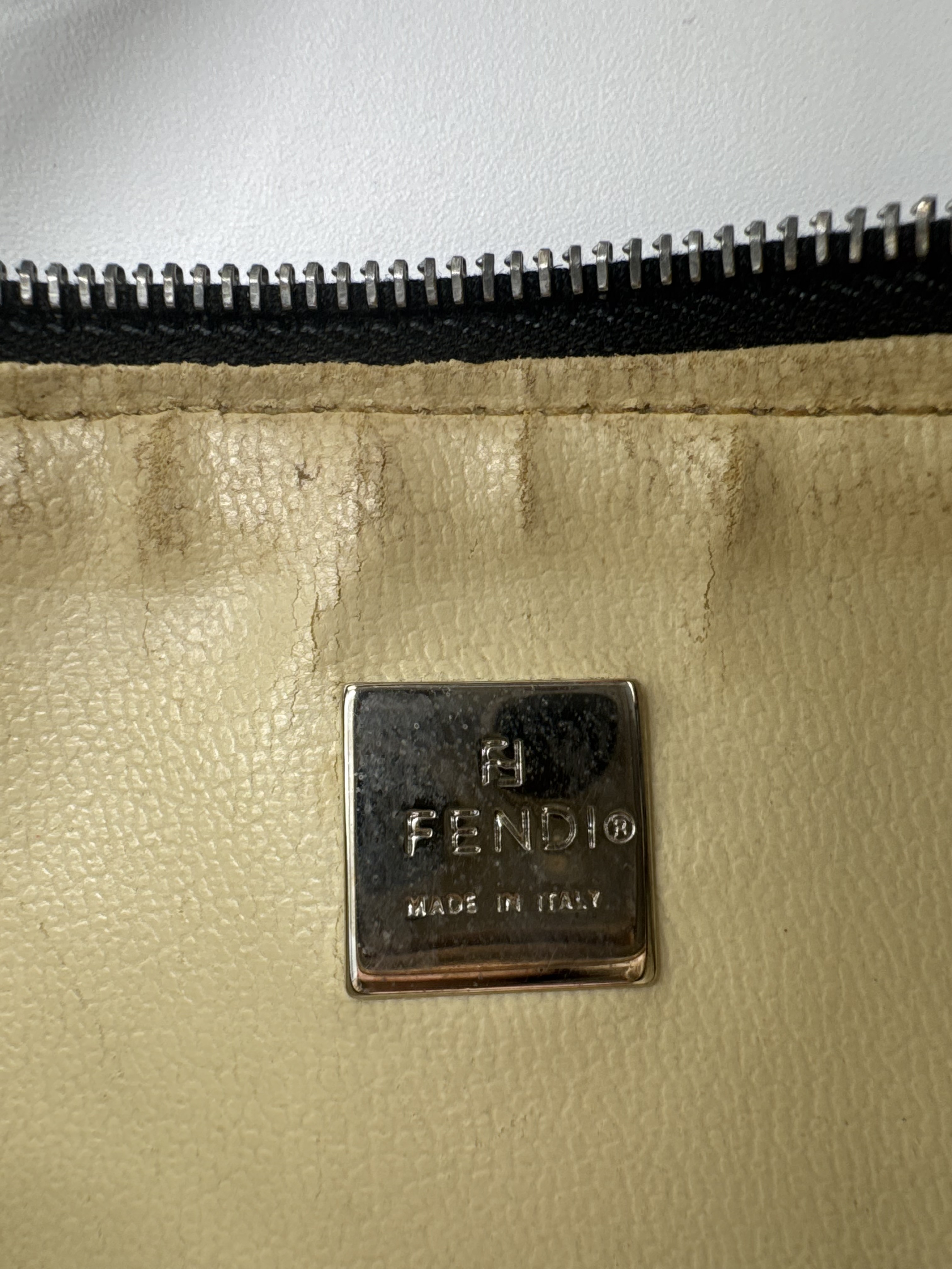 Fendi Zucca Navy Shoulder Bag