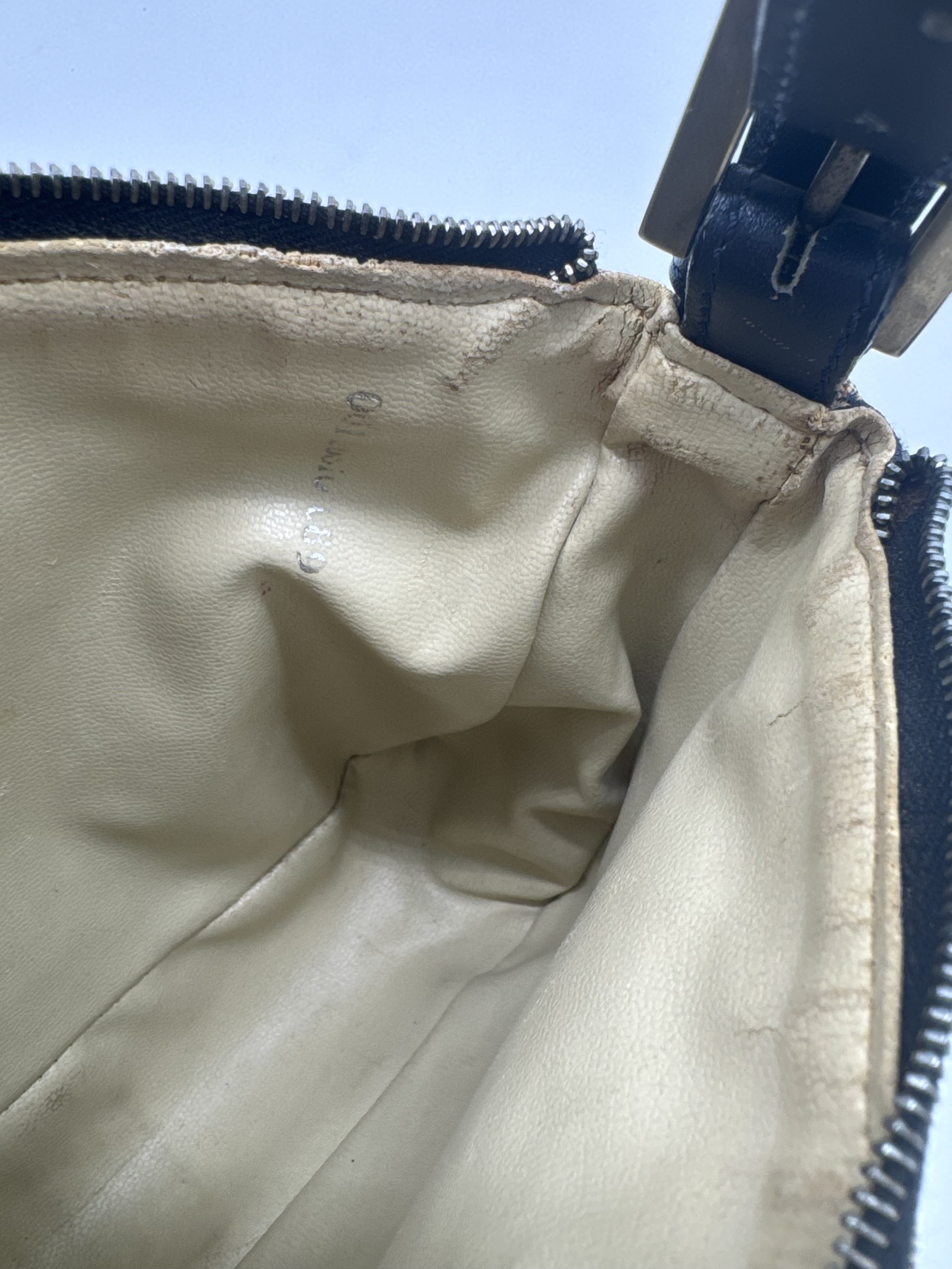 Fendi Zucca Navy Shoulder Bag