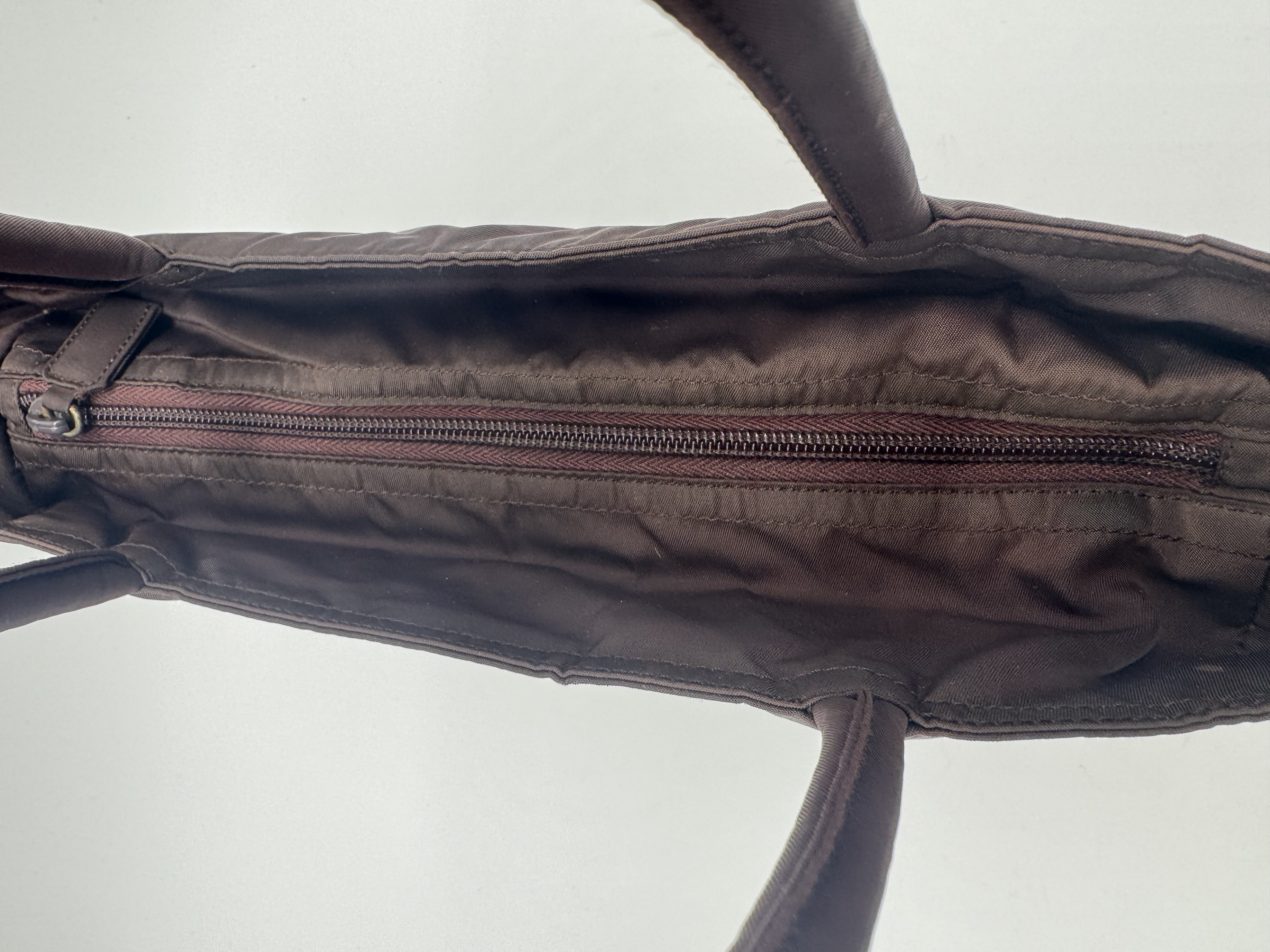 Prada Tessuto Nylon Brown Tote Bag