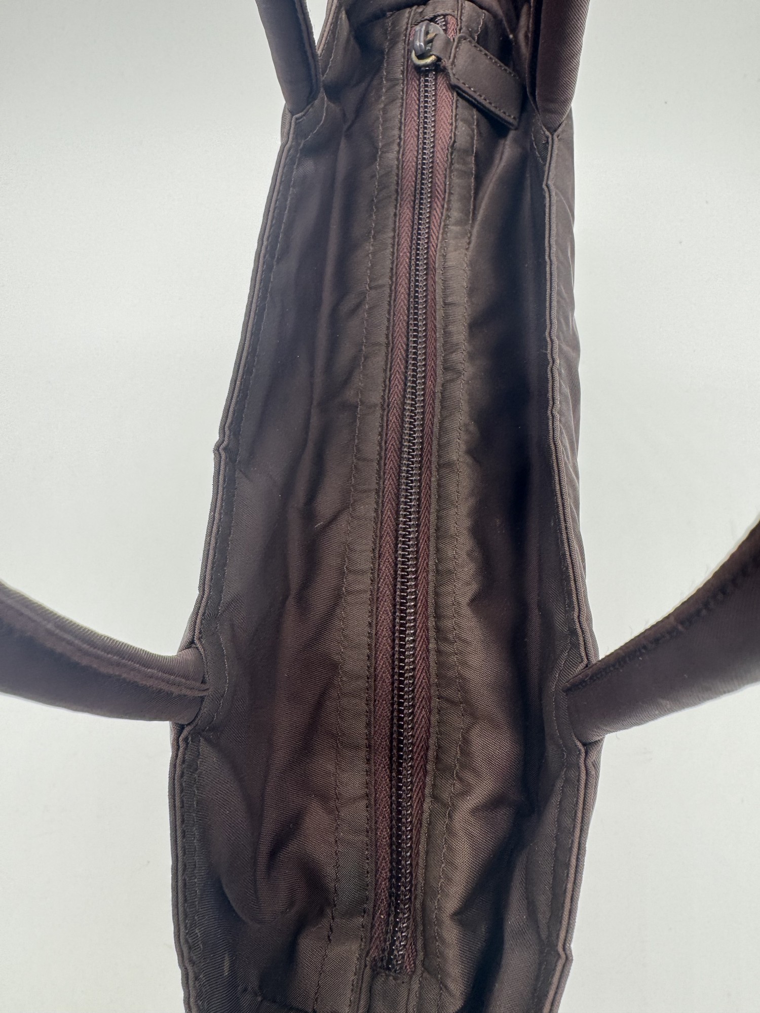 Prada Tessuto Nylon Brown Tote Bag