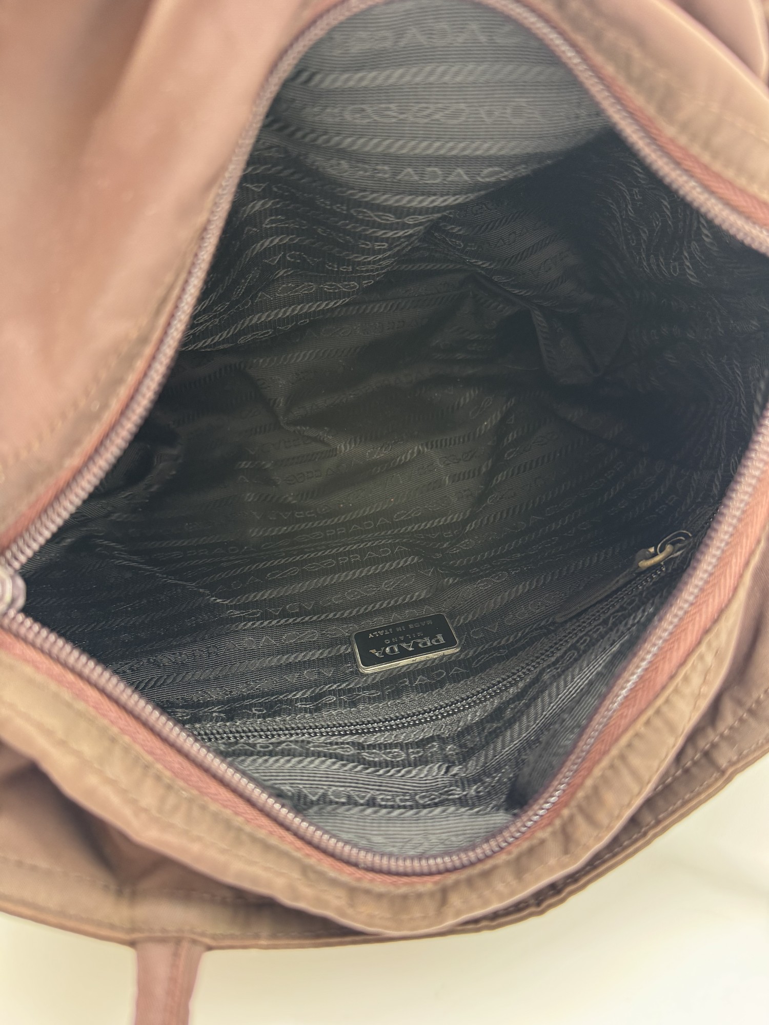 Prada Tessuto Nylon Brown Tote Bag