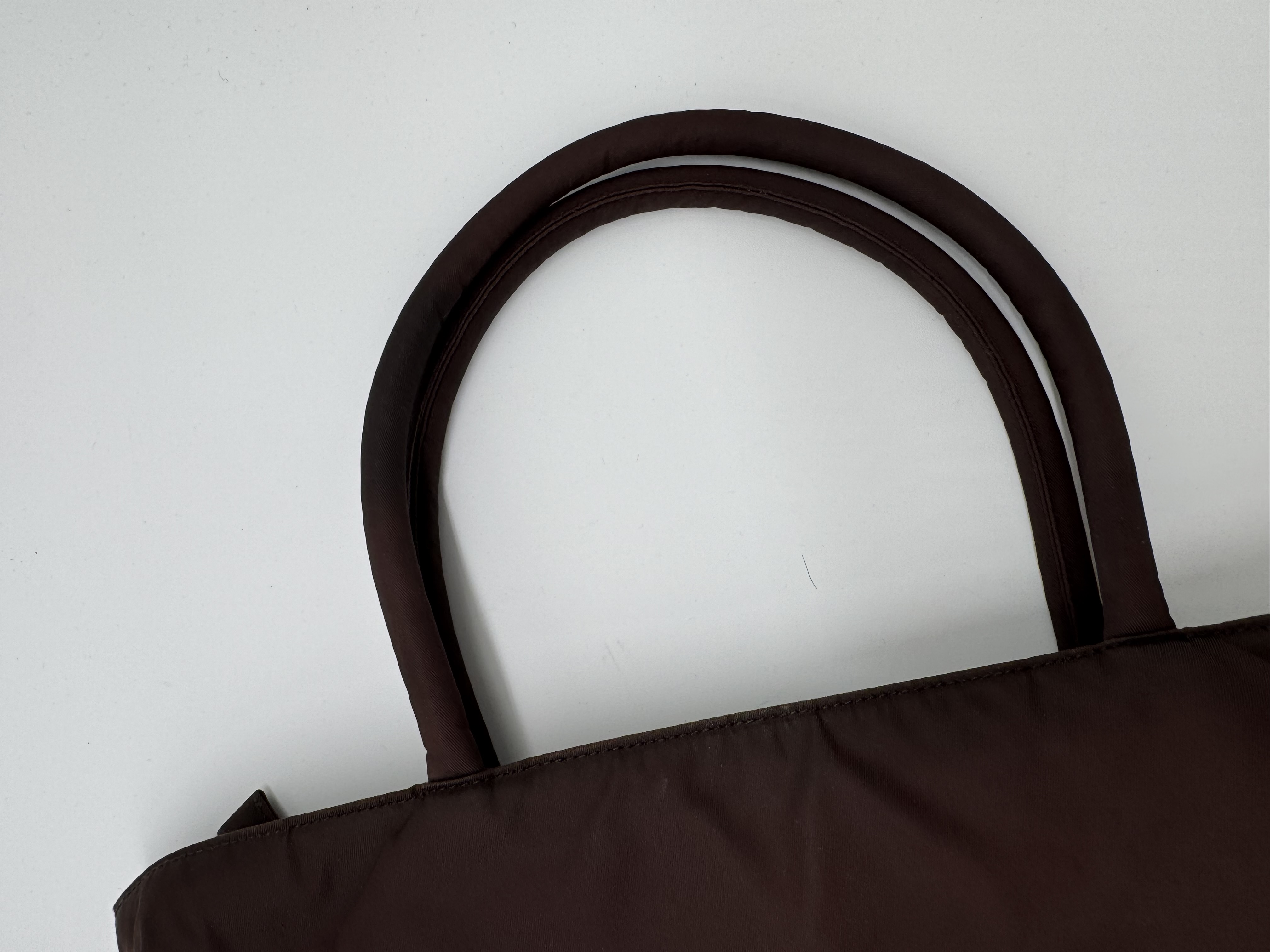 Prada Tessuto Nylon Brown Tote Bag