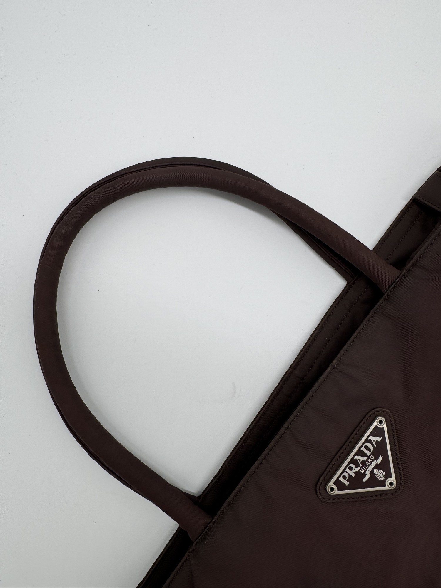 Prada Tessuto Nylon Brown Tote Bag