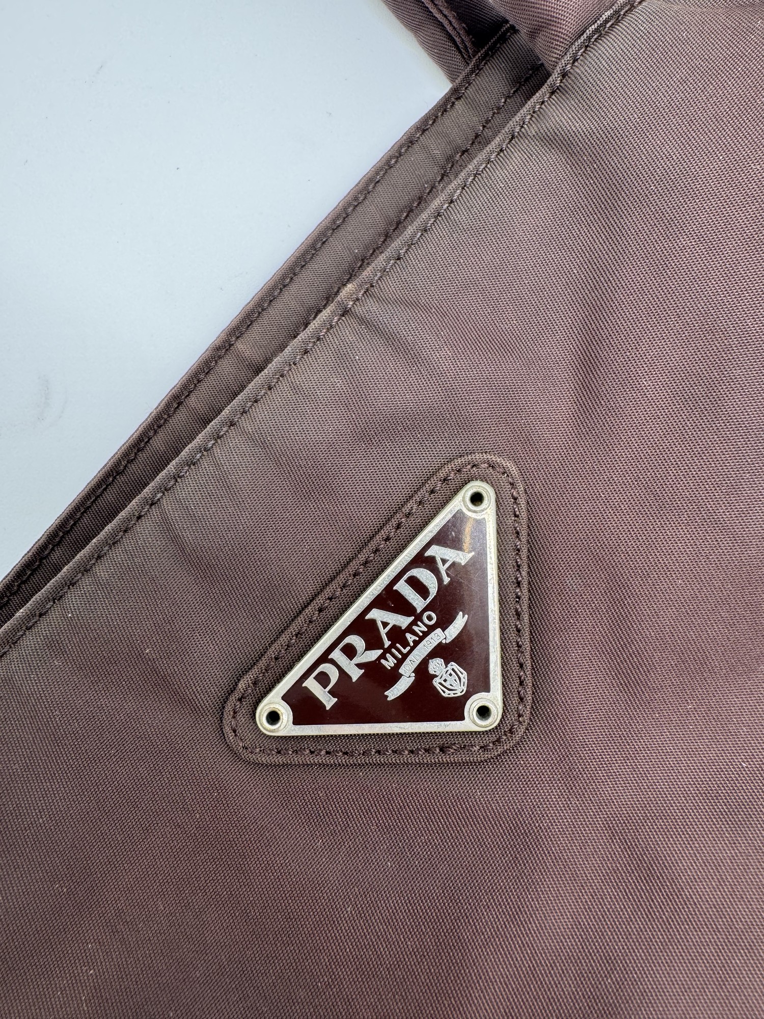 Prada Tessuto Nylon Brown Tote Bag