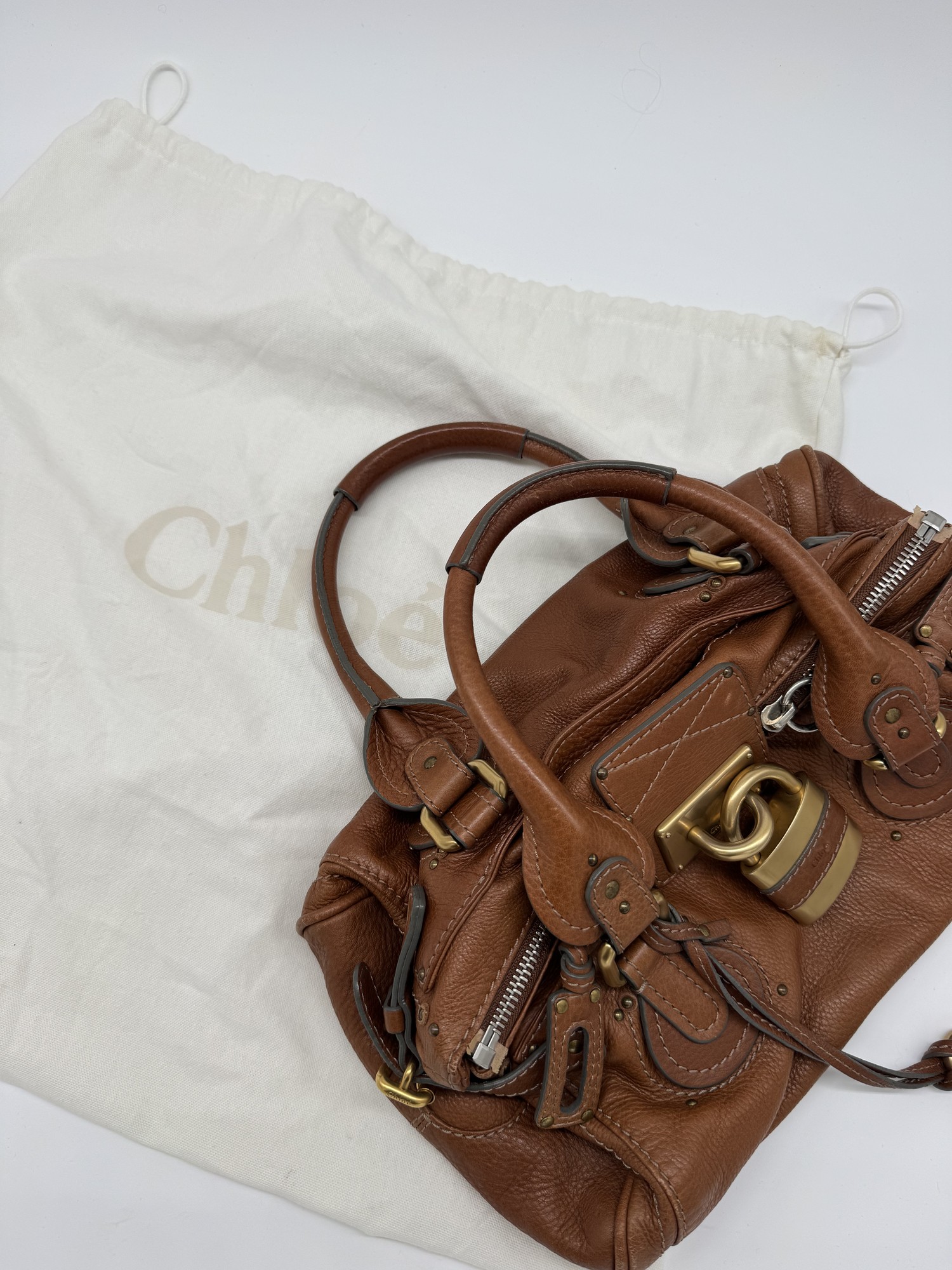 Chloe Paddington Leather Brown Handbag